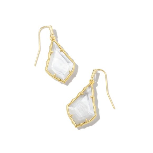 Kendra Scott Jewelry - Kendra Scott Small Faceted Alex Gold Drop Earrings in Ivory Illusion / NWT